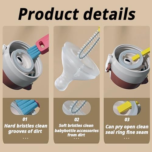 3 in 1 Cup Lid Cleaning Brush Set 3 Pack