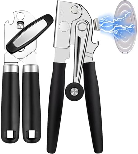 2Pcs Can Opener with Magnet Lever and Multi-Function