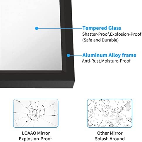 LOAAO 40x30 Black Rectangle Wall Mirror 1
