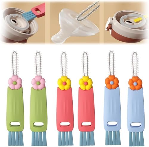 Kerrtoa 3 in 1 Cup Lid Cleaning Brush Set 6pcs 1