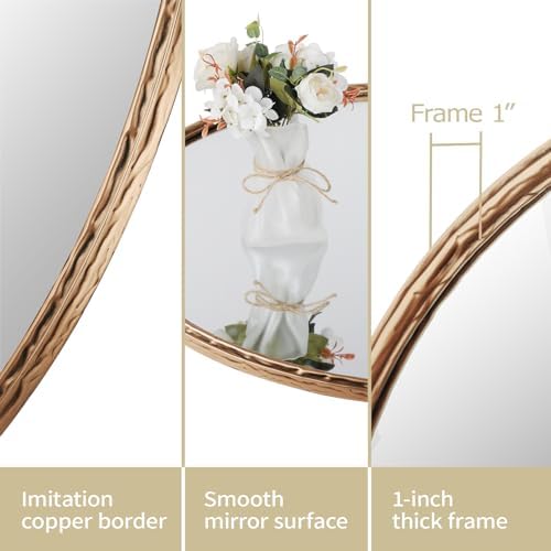 Round Bathroom Mirror RD24 with Antique Copper Frame