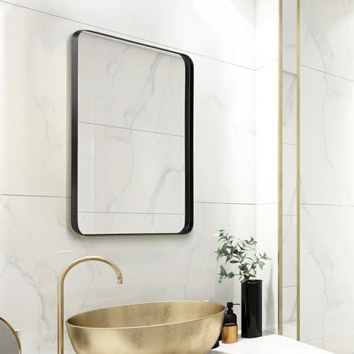 NEWBULIG Round Edge Bathroom Mirror 22x30 Inches 1