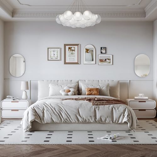 NEUWEABY 20x30 Silver Oval Bathroom Mirror