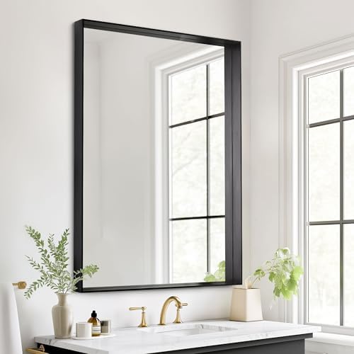 Furnbar Black Rectangle Mirror 22x30 Inch