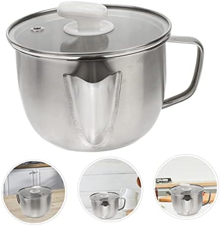 Mikinona Stainless Steel Grease Separator with Tempered Glass Lid 1