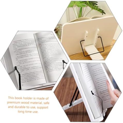 Adjustable Wooden Cookbook Stand for Home Office