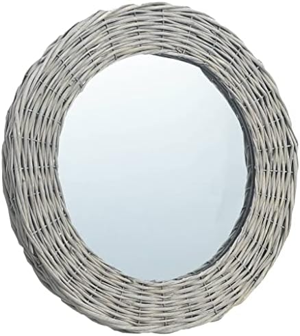Wicker Frame Round Mirror 236 Inch Wall Decor