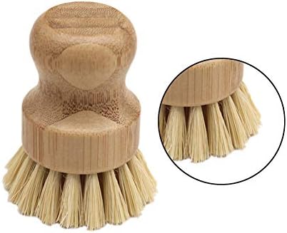Shineweb Bamboo Wooden Round Cleaning Brush
