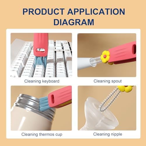 GTUDOR 3 in 1 Cup Lid Cleaning Brush Set