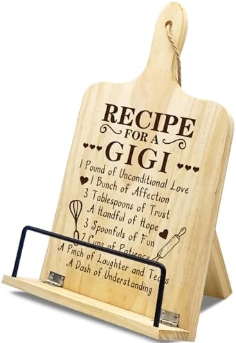 Gigi Gifts for Grandma Cookbook Stand with Greeting Card