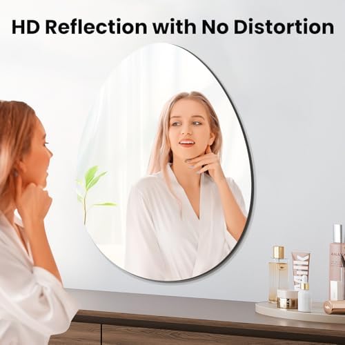 VASUHOME 24x32 Inch Frameless Wall Mirror for Bathroom Living Room Bedroom