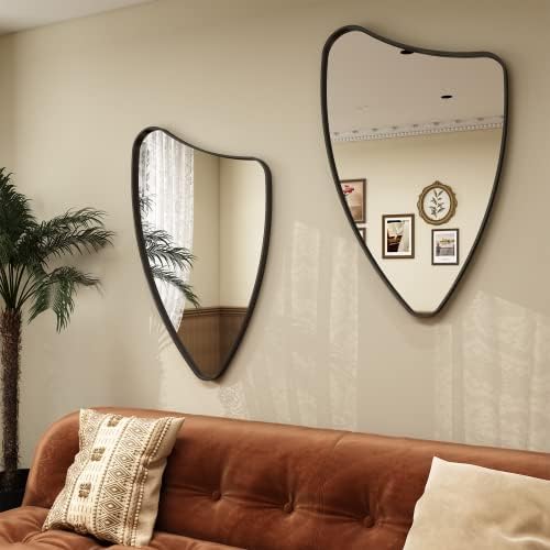 CHARMOR Irregular Wall Mirror 22x36 Black 1