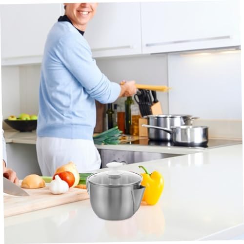 Alipis 304 Stainless Steel Oil Separator Pot with Glass Lid