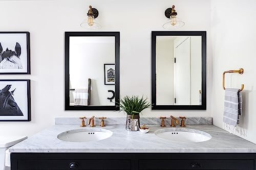 Funerom Farmhouse Wall Mirror 18x26 Inch Black