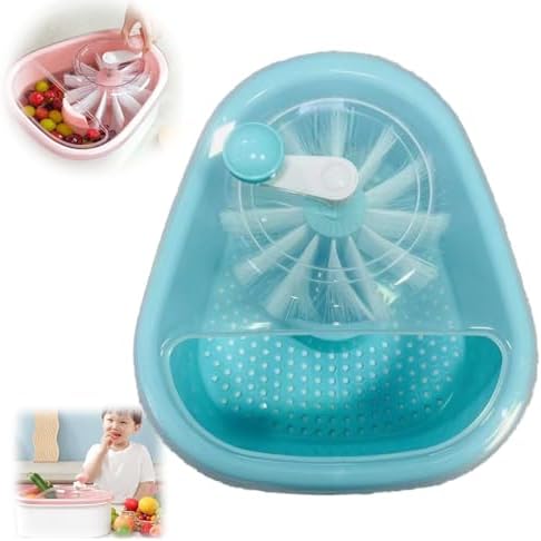 Fruit Washer Spinner Bowl with Brush and Drain Basket 1