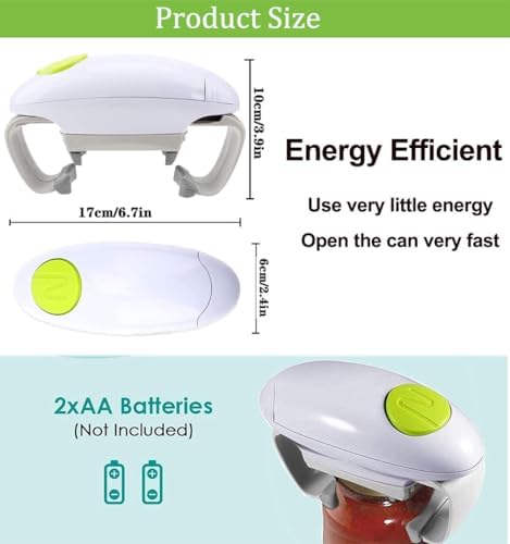GAYAYAS Electric Can Opener Automatic Jar Opener with Soft Edge and 360 Rotation