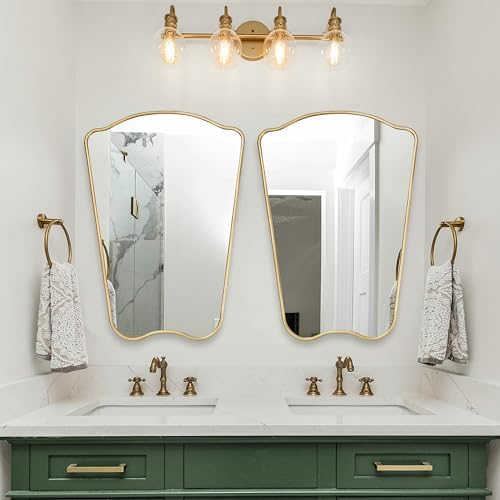 PERFNIQUE Gold Butterfly Wall Mirror 32 x 23