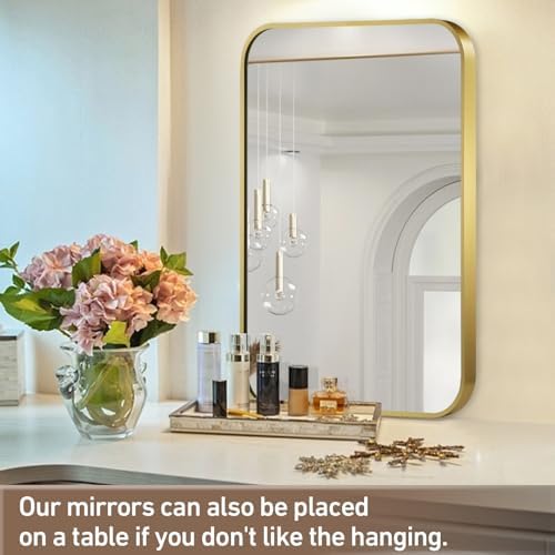 FARMER 16x20 Inch Matte Gold Bathroom Mirror 1