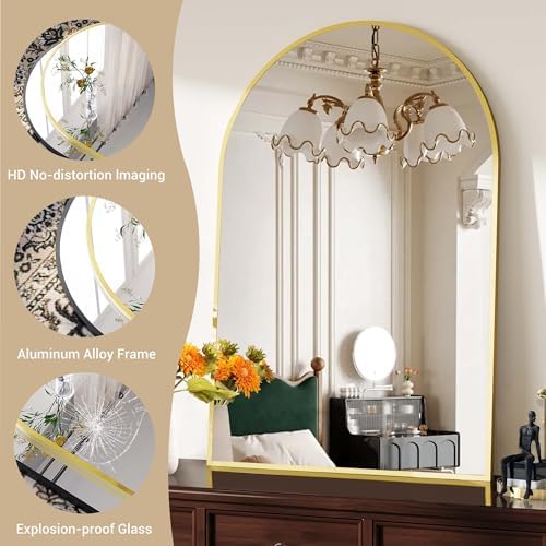 GAOMON Arched Wall Mirror 20x30 Gold Frame