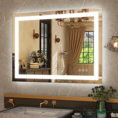 GLSLAND Dimmable LED Mirror 40x30 Wall Mount