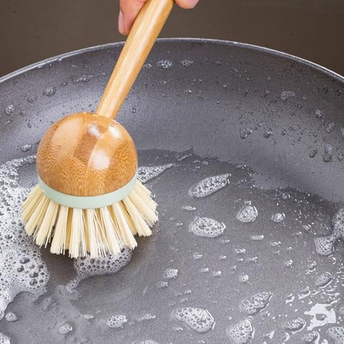 STOBAZA Bamboo Dish Brush 3 Pack Kitchen Cleaning Tools