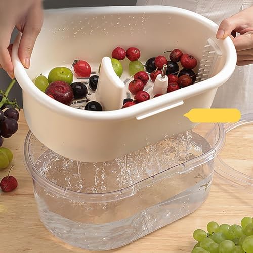 Fruit Spinner Cleaner with Brush and Drain 1