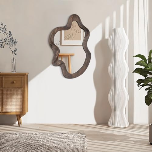 Lzuso Asymmetrical Wavy Cloud Wall Mirror 216x15 Inch