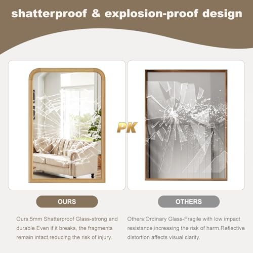 HOMECOOKIN 24x36 Wood Framed Wall Mirror
