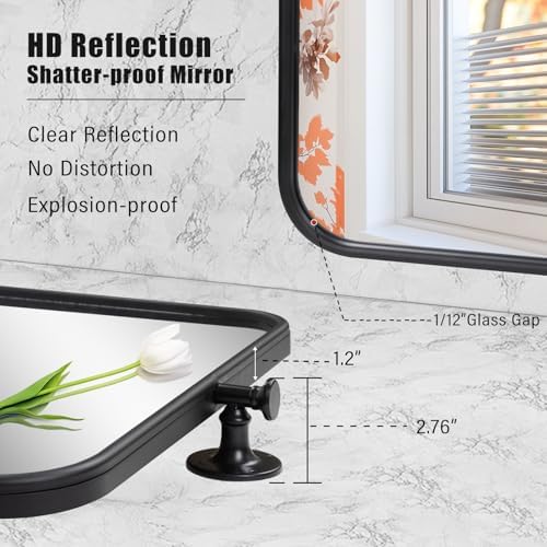 SeekElegant 20 X 24 Pivot Mirror with Black Frame