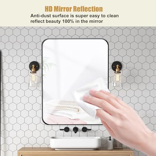 NEWBULIG Round Edge Bathroom Mirror 22x30 Inches 1