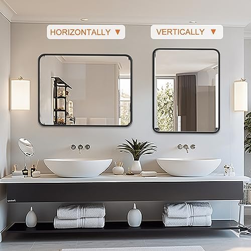 NEWBULIG 30x40 Bathroom Mirror with Matte Black Frame
