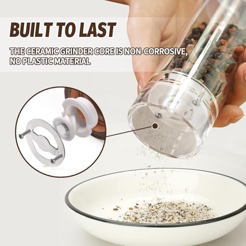 SHIKORI Acrylic Salt Pepper Grinder Set with Adjustable Coarseness