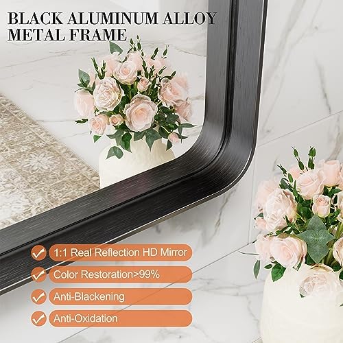 NEWBULIG 30x40 Bathroom Mirror with Matte Black Frame