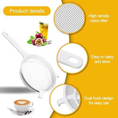 Yiphates 4 Pcs Food Strainers with Handle for Kitchen