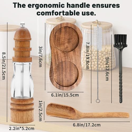 Yabound Wooden Salt Pepper Grinder Set 2PCS