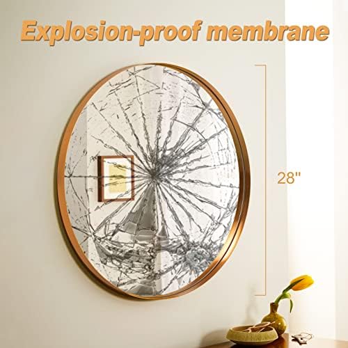 PexFix 28 Round Mirror with Gold Frame