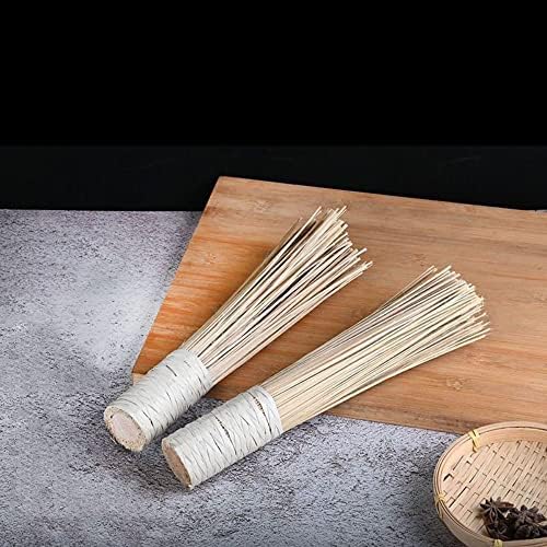 Leadigol Bamboo Dish Scrubber 2 Pack Wok Brush