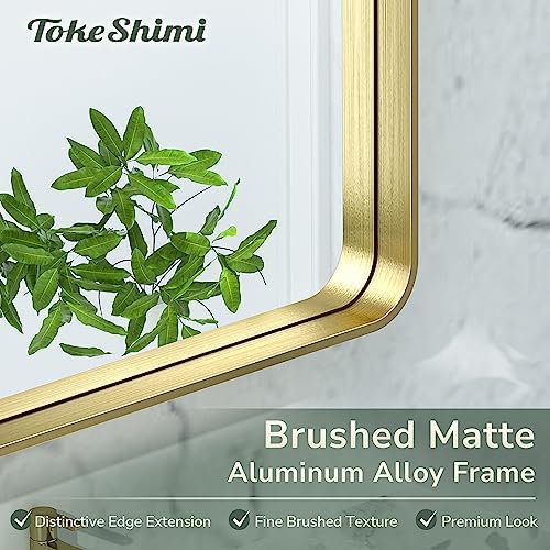TokeShimi 24x30 Inch Gold Brushed Wall Mirror
