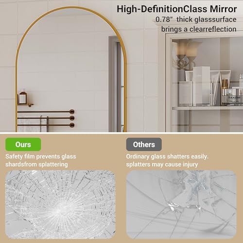 GAOMON Arched Wall Mirror 20x30 Gold Frame