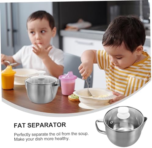 Stainless Steel Oil Separator Pot with Glass Lid