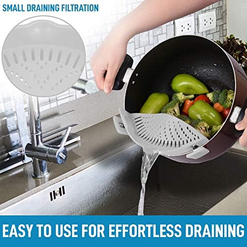 Zulay Adjustable Silicone Strainer - Food Grade Heat Resistant for Pots Pans