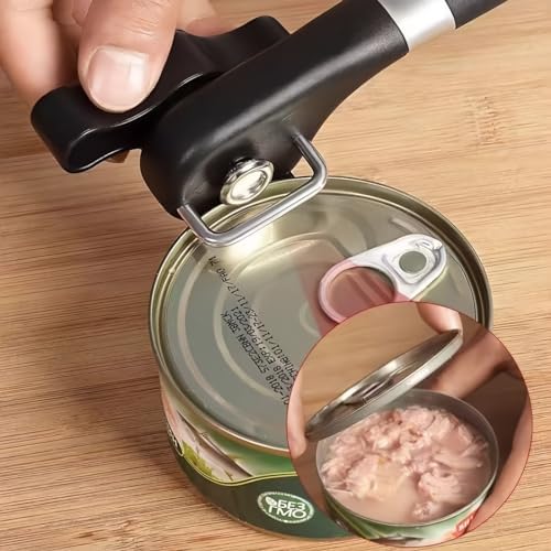 Safe Cut Manual Can Opener with Smooth Edge - Black