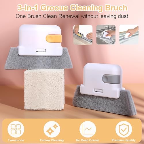 Tyqour 2Pcs Window Groove Cleaning Brush Set