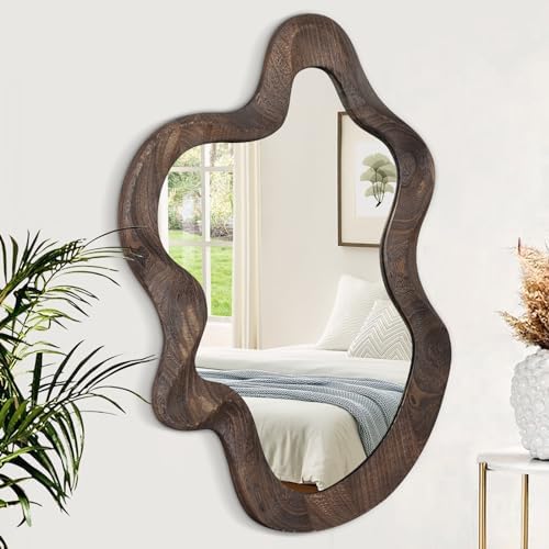 Lzuso Asymmetrical Wavy Cloud Wall Mirror 216x15 Inch