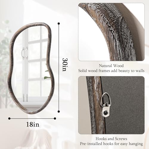 FEUFOAM Asymmetrical Irregular Rustic Wall Mirror