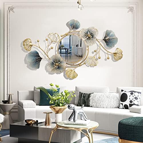 Ginkgo Leaf Metal Wall Mirror 32x19 1