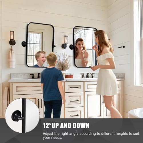 SeekElegant 20 X 24 Pivot Mirror with Black Frame