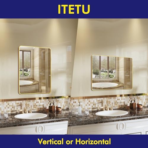 ITETU Gold Wall Mirror 22x30 Bathroom Vanity Decor