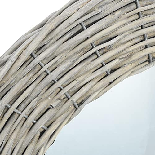 Wicker Frame Round Mirror 236 Inch Wall Decor