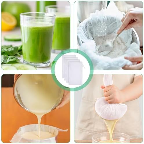 Xthrotsenk 6 Pack Nut Milk Bags Reusable Food Strainer